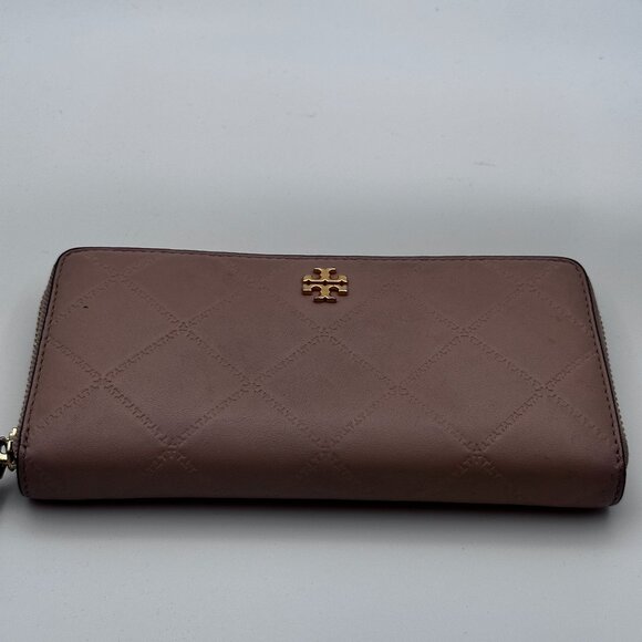 Tory‎ Burch Quilted Pink Zippy Wallet - Picture 1 of 16